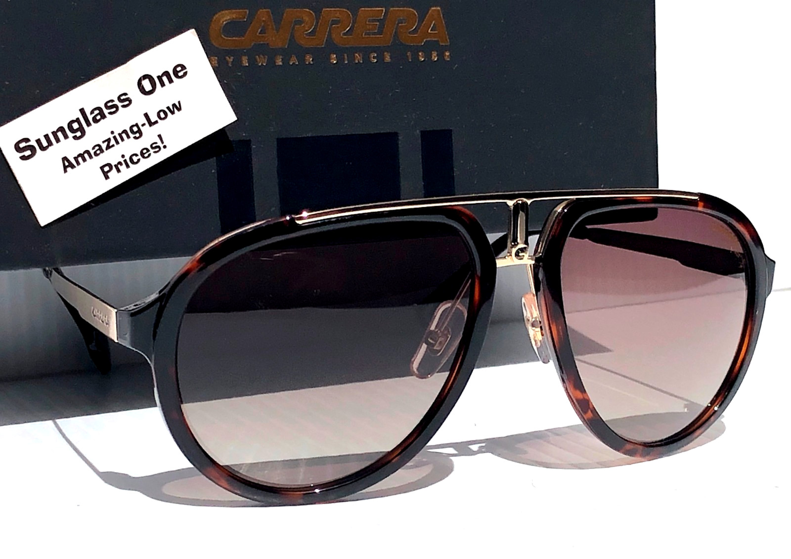 CARRERA Havana Gold & Tortoise Frame Gradient Brown Sunglass CA1003/SSAM 02IK