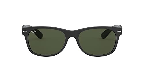 RAY-BAN RAY-BAN RB2132 NEW WAYFARER 6462/31 RUBBER BLACK ON BLACK/G-15 GREEN