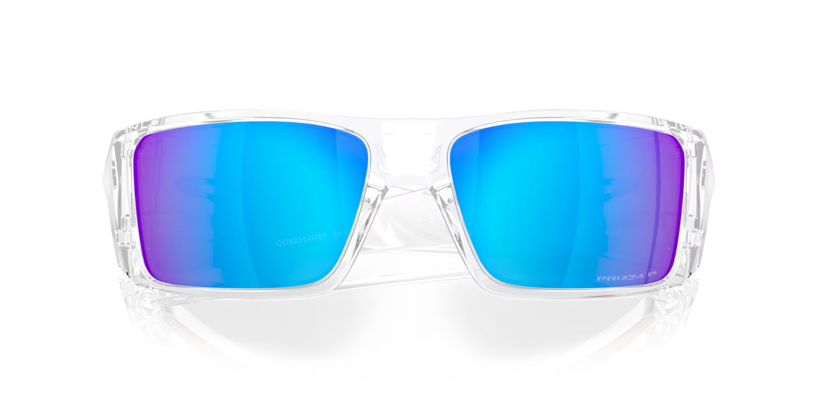 Oakley Sunglasses HELIOSTAT OO9231-0761 Clear Frame / PRIZM Sapphire POLARIZED