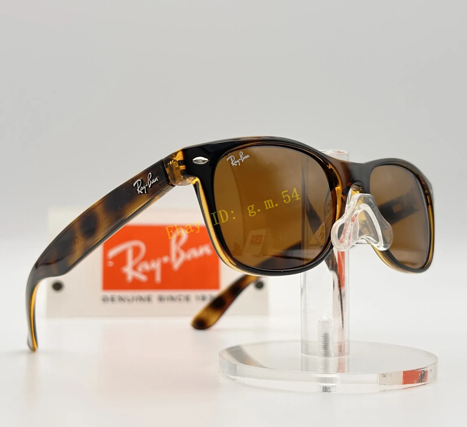 RAY-BAN NEW WAYFARER RB2132 SUNGLASSES BROWN B-15 LENS HAVANA FRAME 55MM MEN