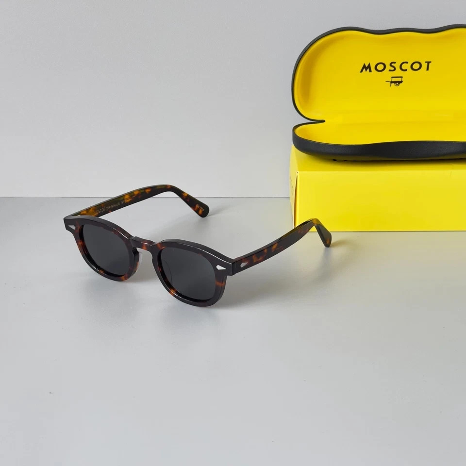 Moscot Lemtosh Tortoise Frame Dark Grey Lens Sunglasses Handmade Unisex