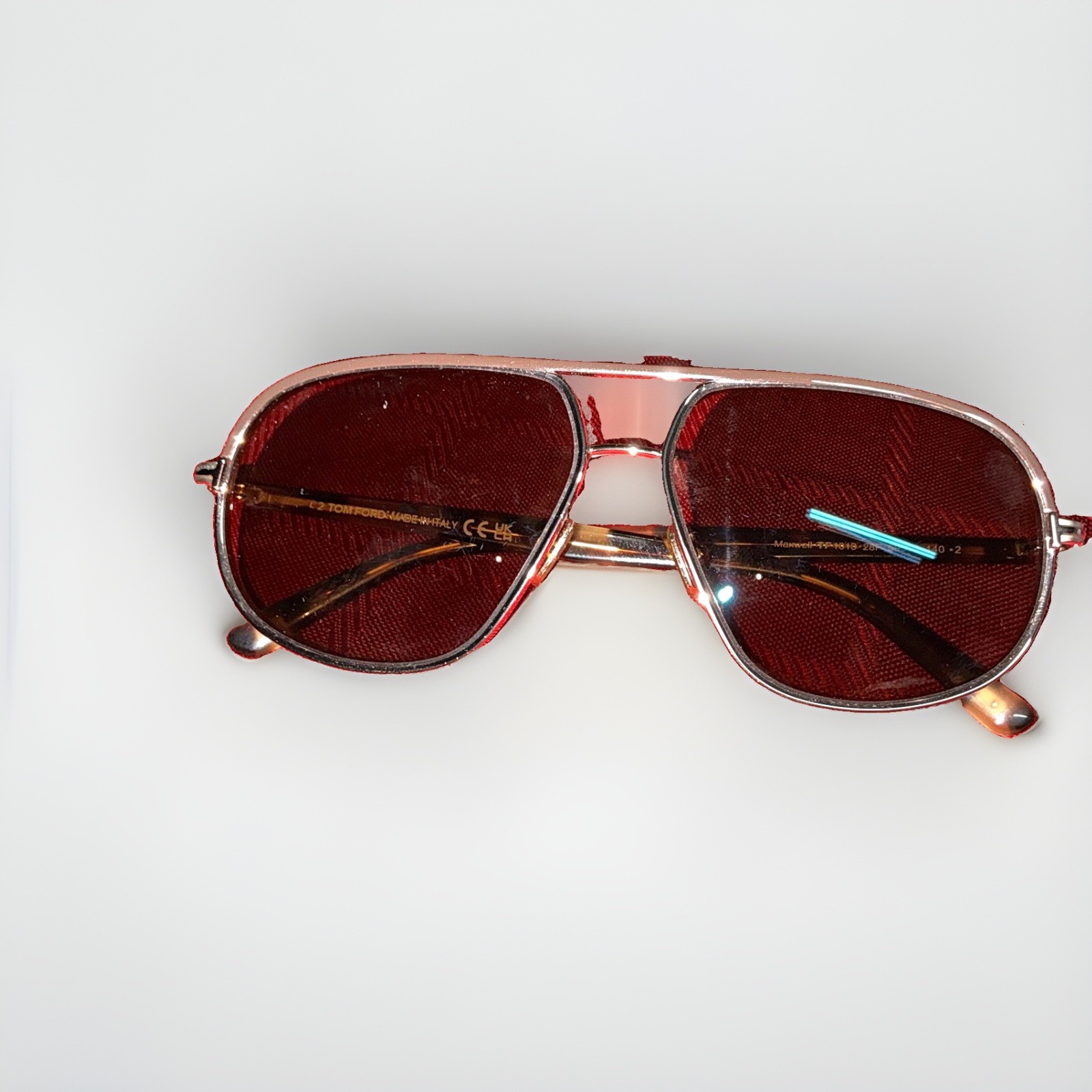Tom Ford Maxwell TF1019 Aviator Sunglasses Silver Metal Brown Tinted +2 UV400