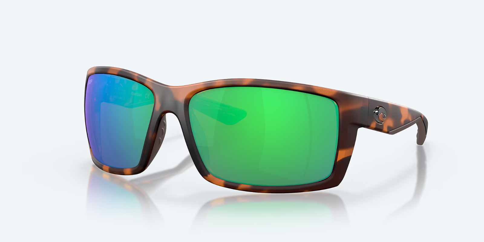 Costa Del Mar Reefton Retro Tortoise Green Mirror 580P POLARIZED 64mm Sunglasses