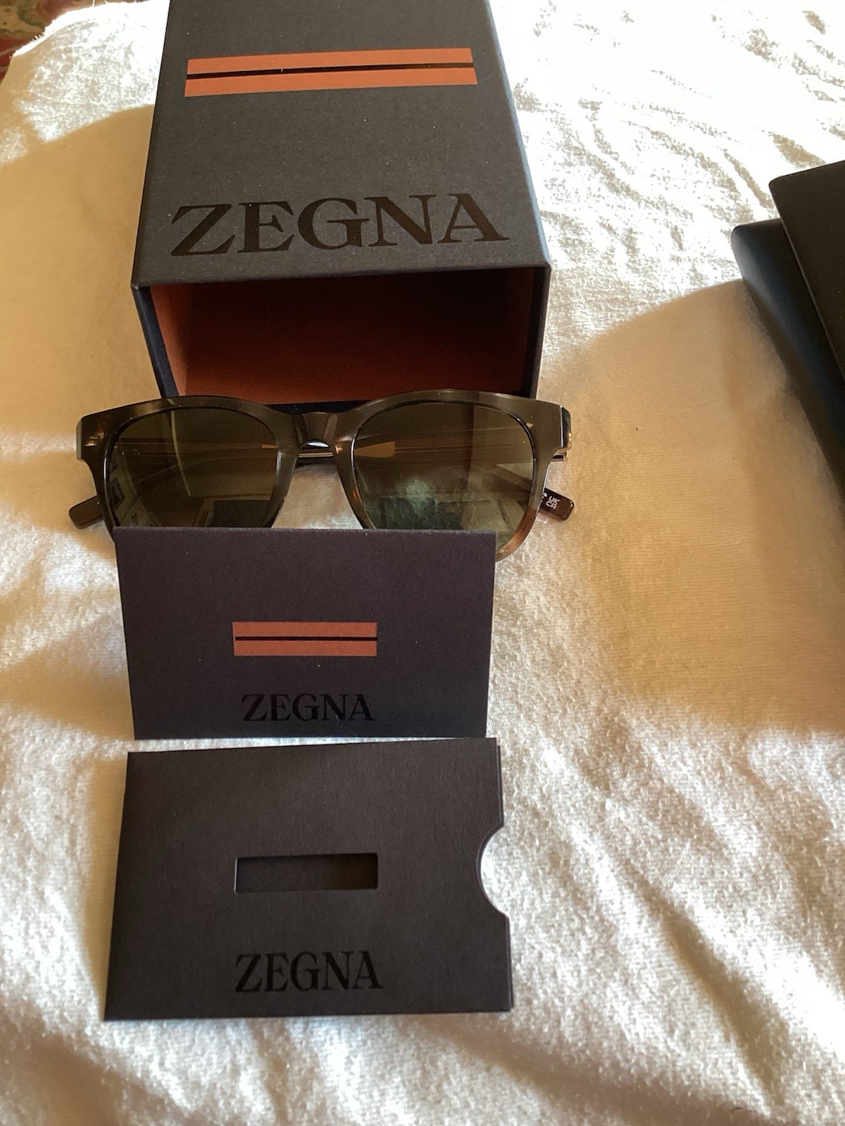 NEW Ermenegildo Zegna EZ0095 55V Tortoise Sunglasses w/Case Authentic.