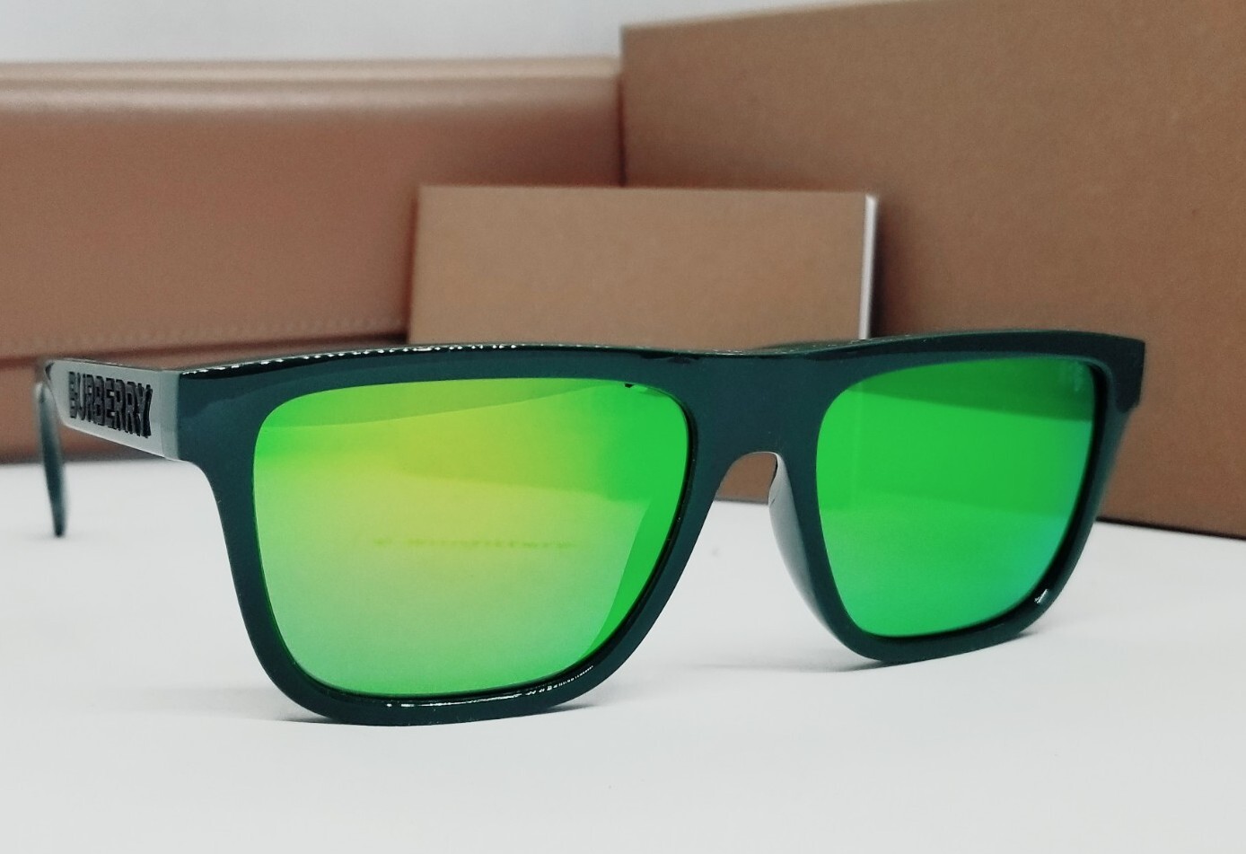 BURBERRY green/green mirror BE4402U 4038F2 56 sunglasses NEW IN BOX! Authentic!