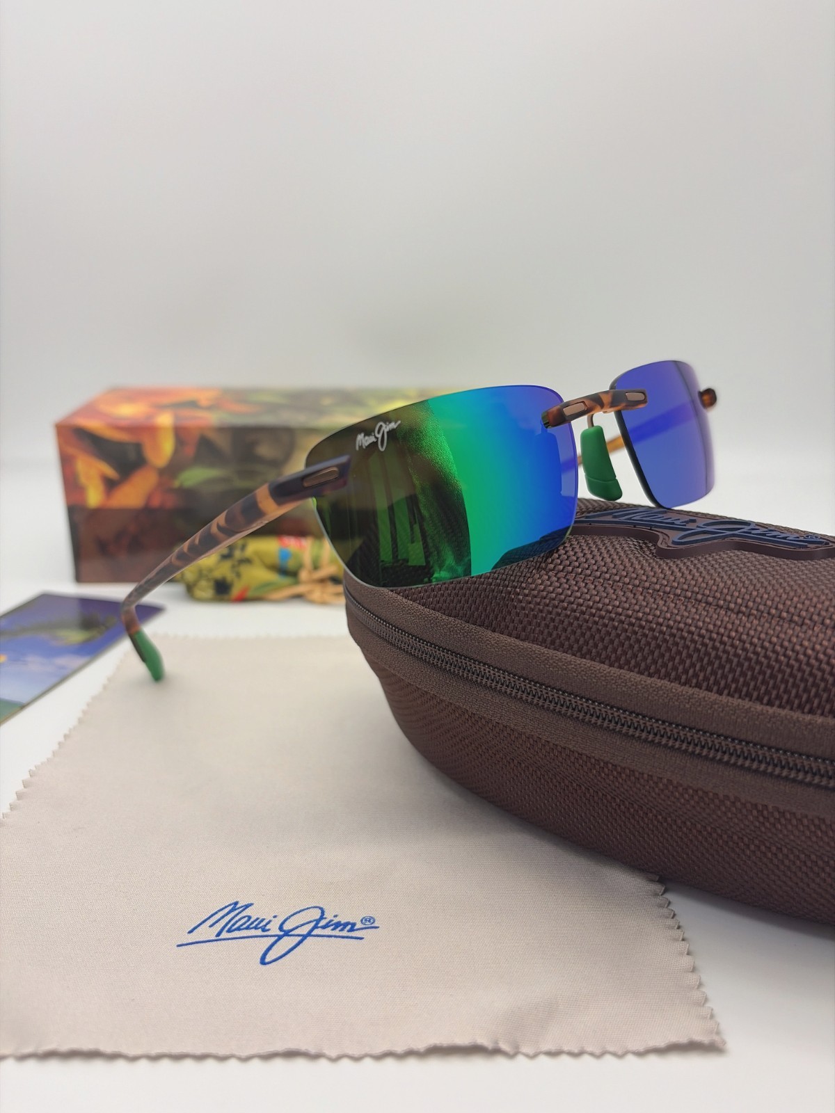 Maui Jim ILIKOU MJ630-01 Polarized Sunglasses Tortoiseshell Frameless/Green