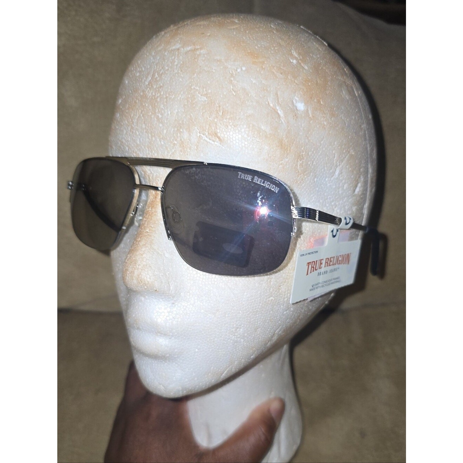 True Religion Sunglasses Silver Frame with Mirro Lenses NWT