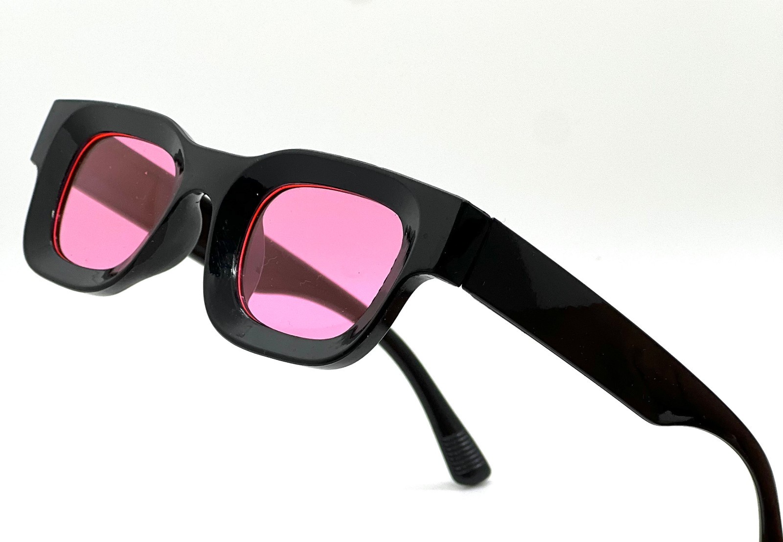 Men’s Sunglasses Square UV 400 Protection Black Frame Blue Lens Rapper Luxury