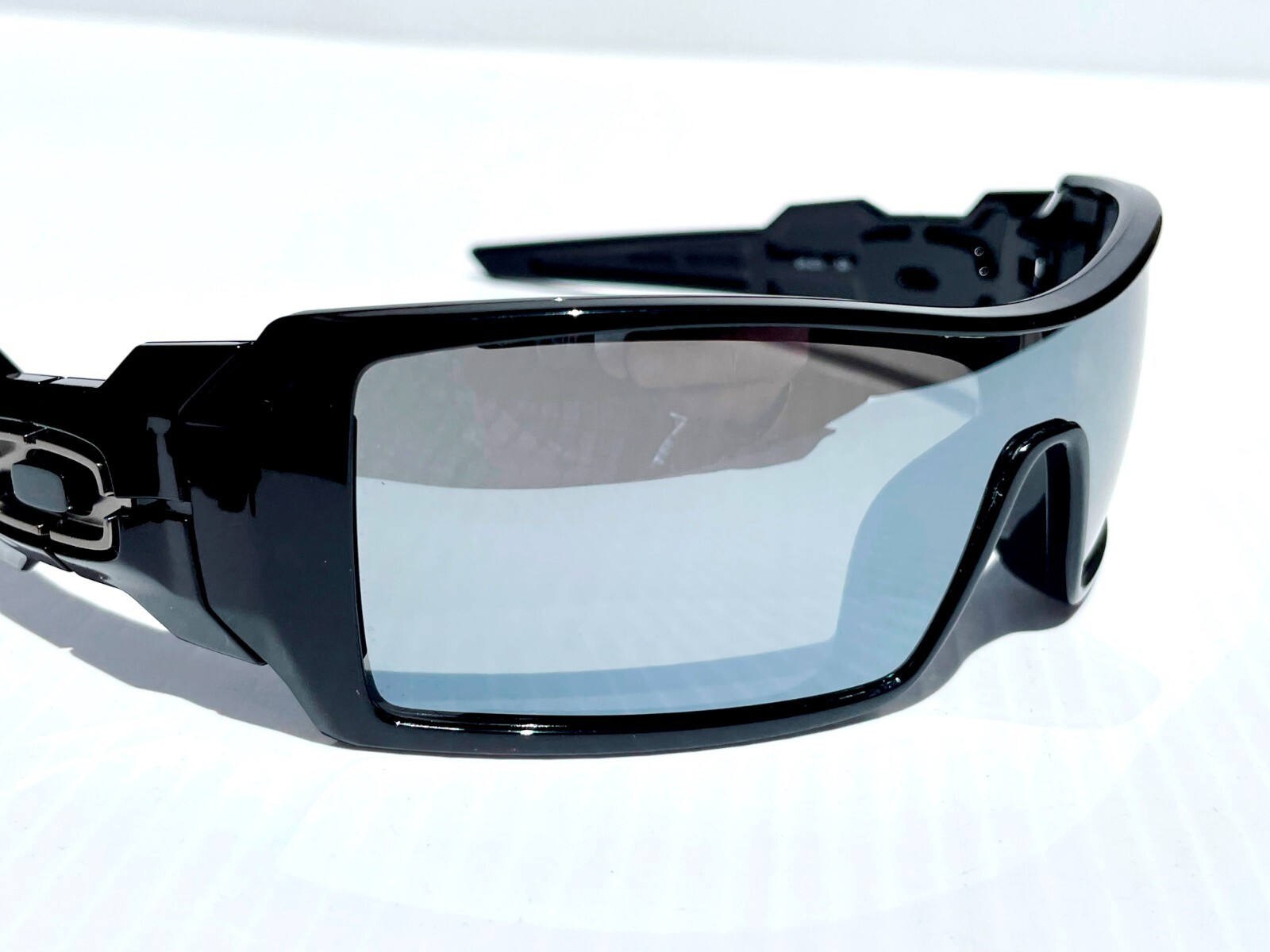 Oakley OIL RIG polished BLACK POLARIZED Galaxy CHROME Mirror lens Sunglass 9081