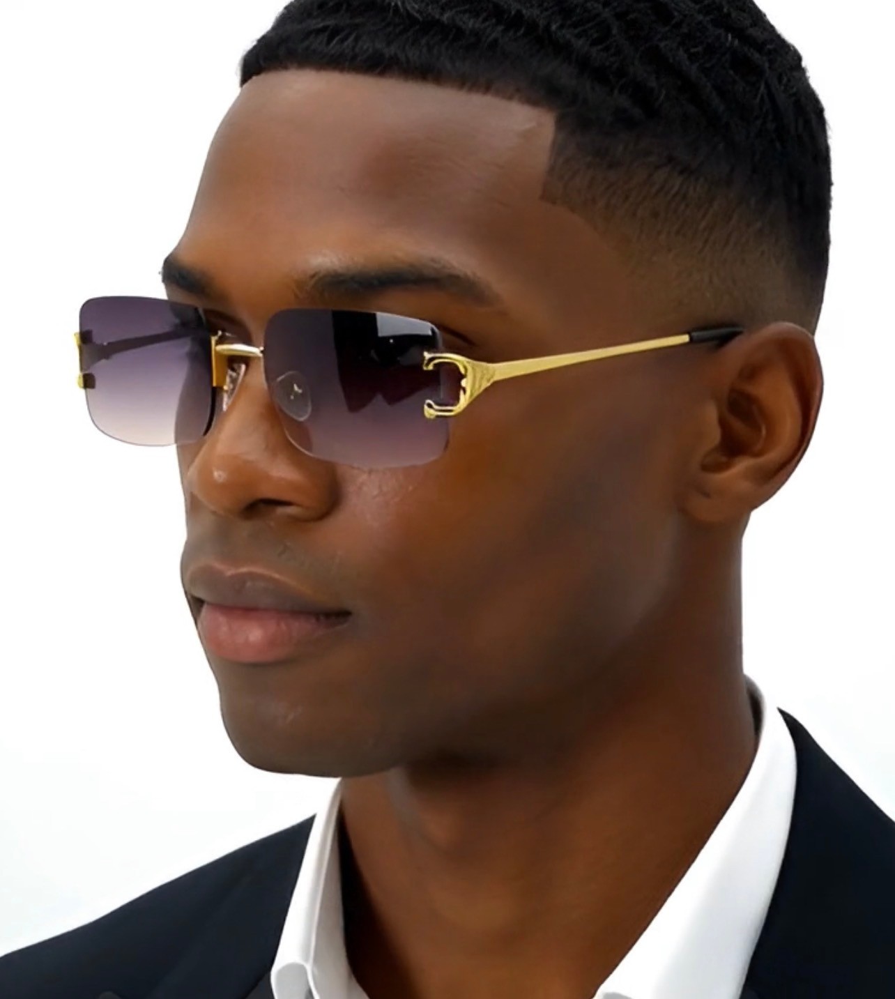 Very Light Green Modern Stylish Sexy Rectangle Mens Womens Frameless Sun Glasses
