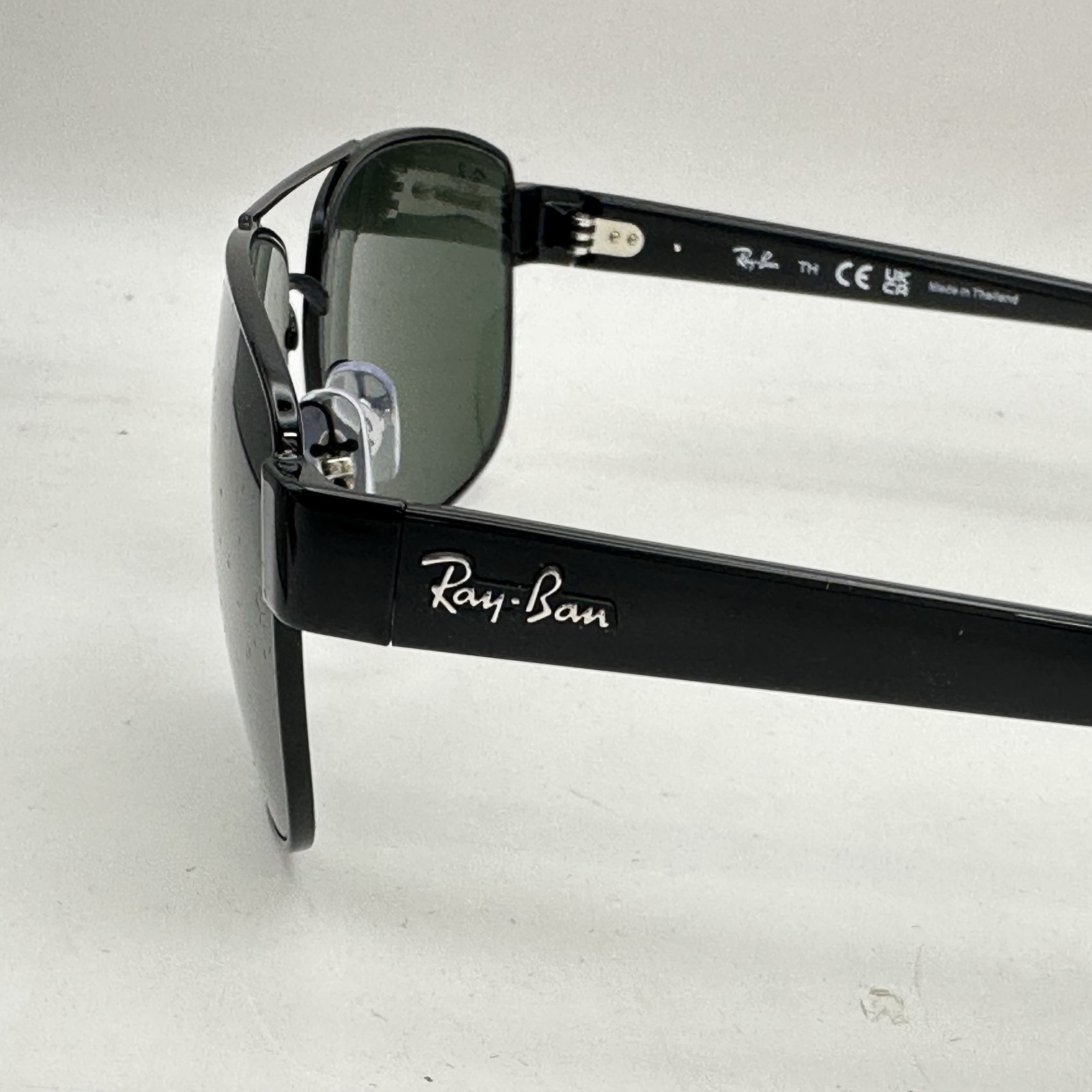 Ray Ban Mens Irregular Aviator Double Bridge Sunglasses RB3663 Blackl/Green