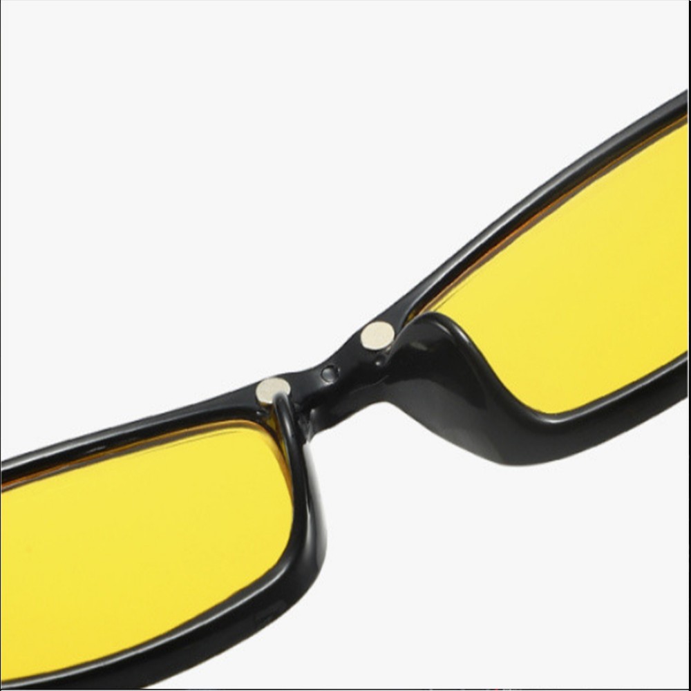 4Pack Night Vision Tinted Myopia Glasses Square Frame For Men Women0.5-4.0