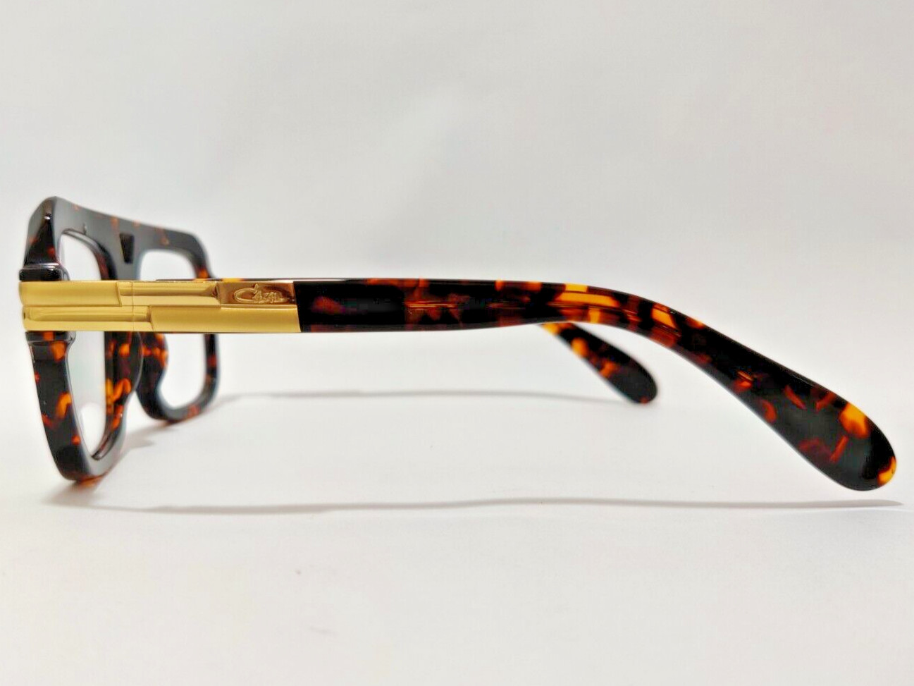 Cazal Sunglasses Tortoise & Gold Frame Clear Lens Men’s Women’s Eyewear