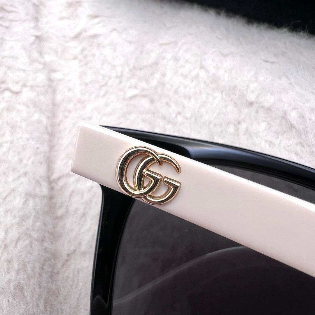 Excellent GUCCI GG1001SK Sunglasses Glasses Black × Ivory