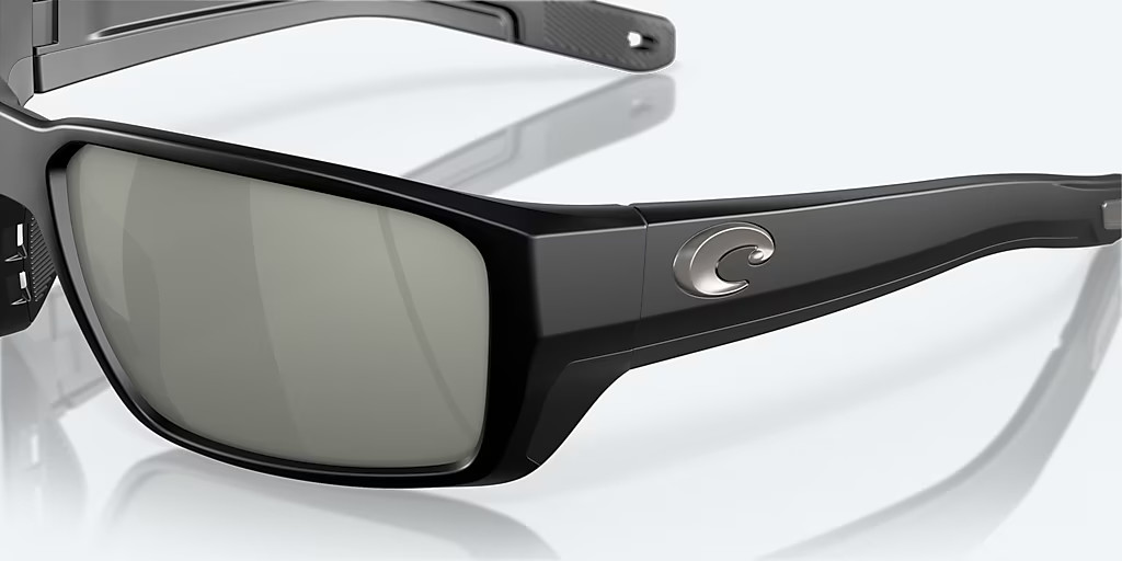 Costa Del Mar Fantail PRO Black / Gray Silver POLARIZED Glass Sunglasses 580G
