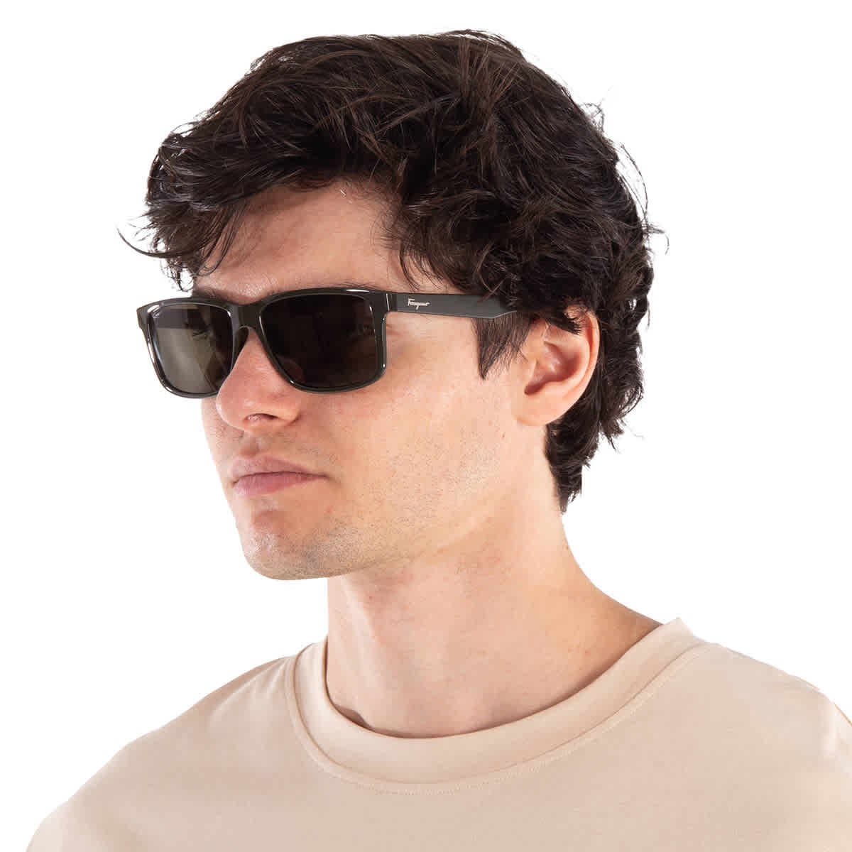 Salvatore Ferragamo Dark Grey Rectangular Men’s Sunglasses SF938S 338 57