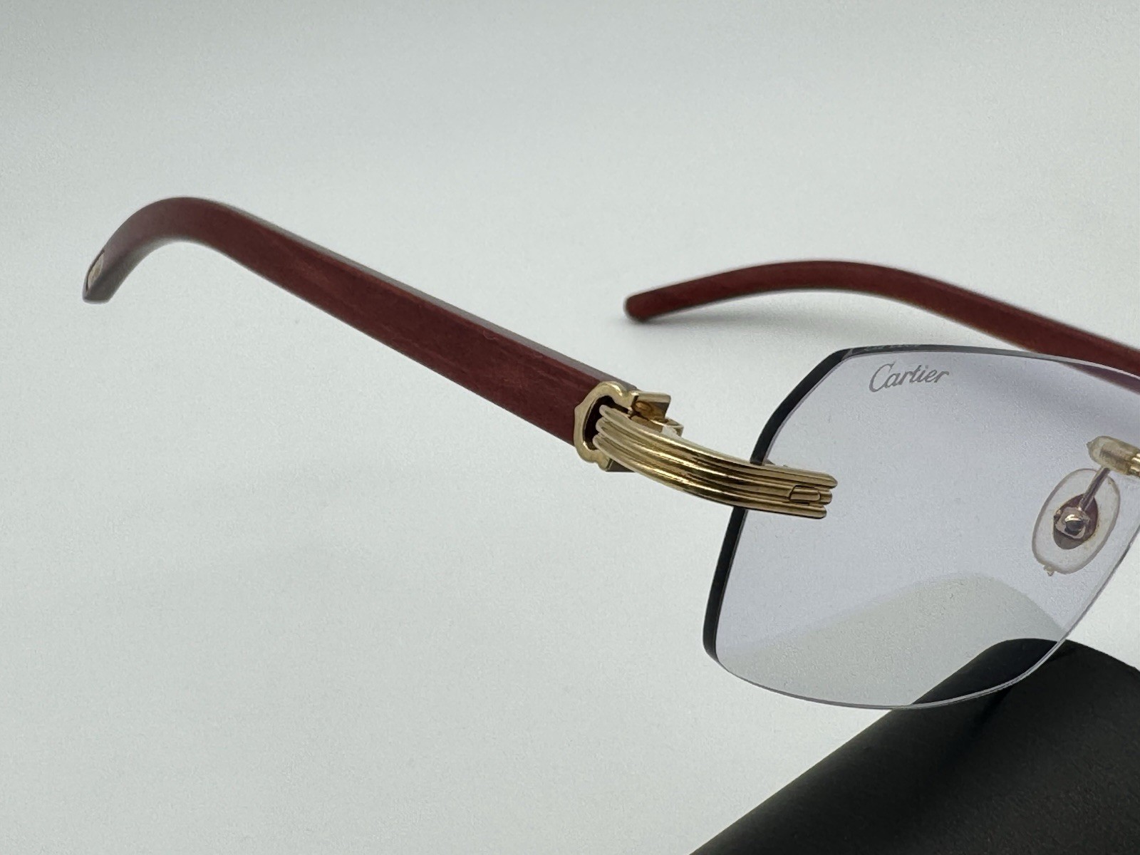 PREMIERE C DE CARTIER BURGUNDY WOOD SUNGLASSES CT0286O NEW 100% GENUINE ~$3575