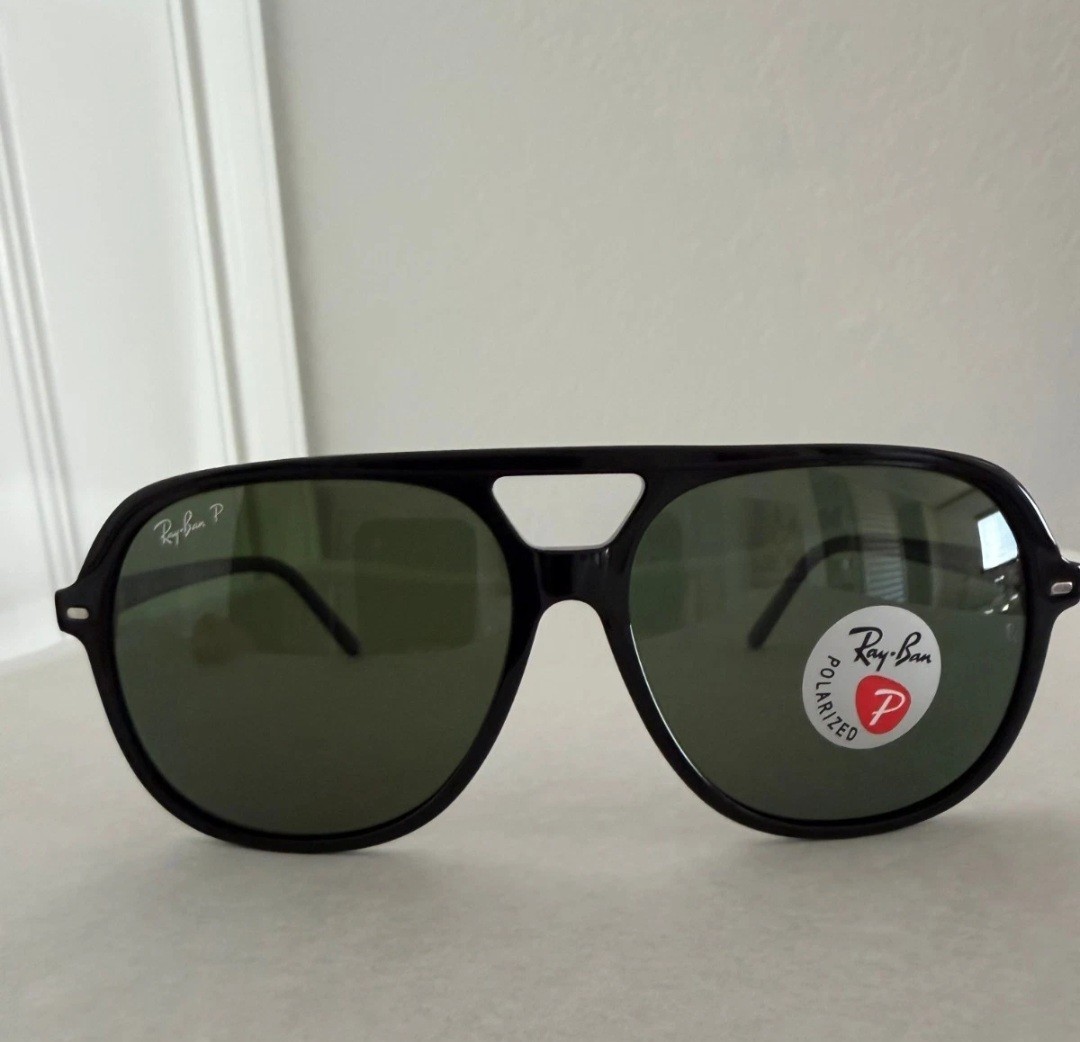 Polarized Sunglasses 2198 Black Frame Green 57mm