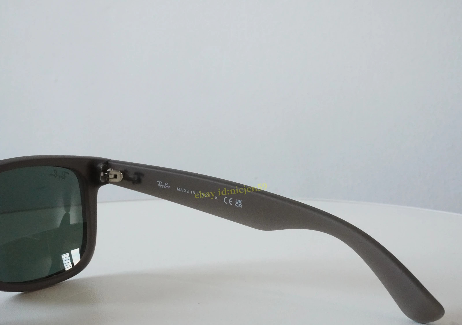 Ray-Ban Justin RB4165 6873/82 Sunglasses Matte Opal Grey Green Lens Frame 54mm