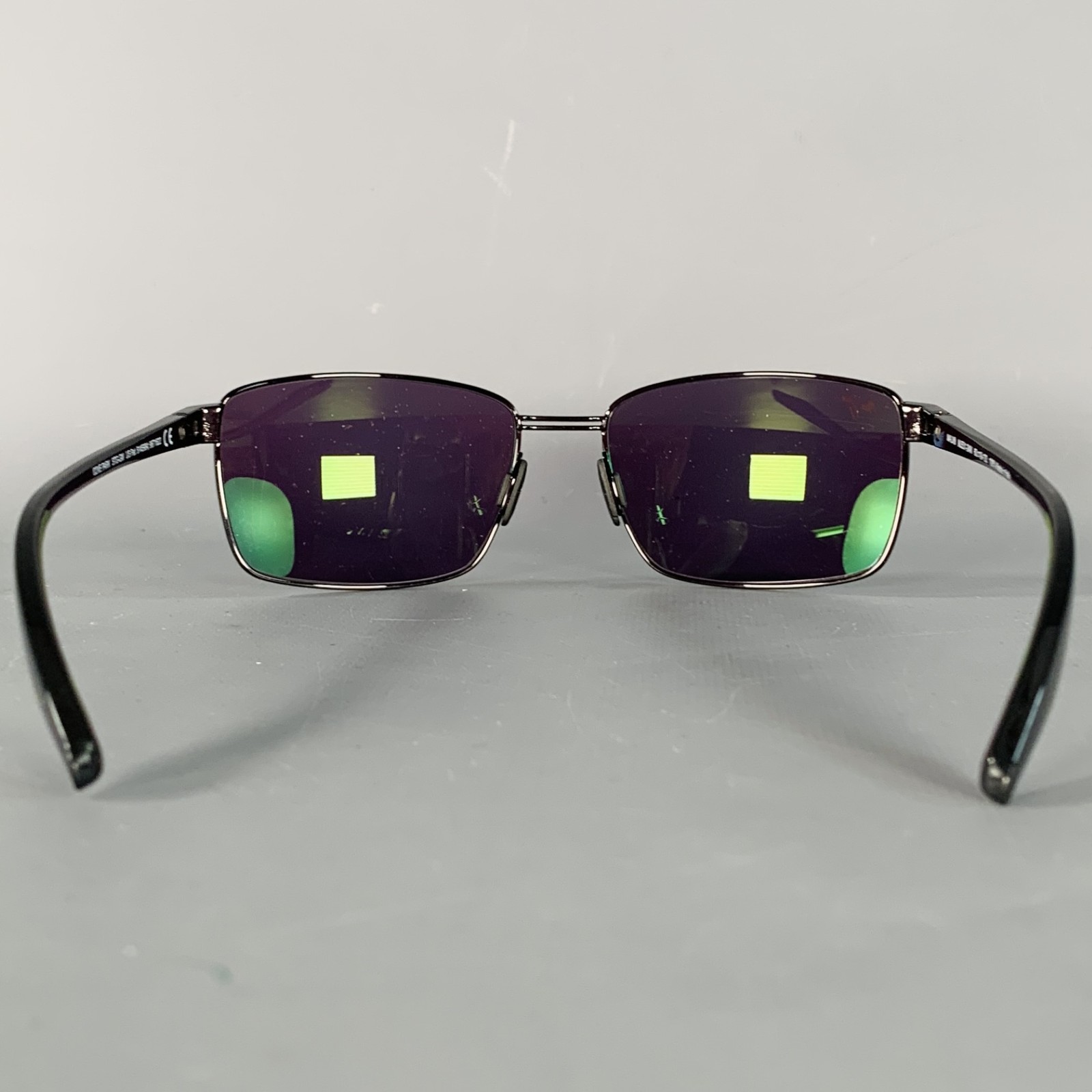 MAUI JIM Cove Park Black Iridescent Green Acetate Metal Polarized Sunglasses