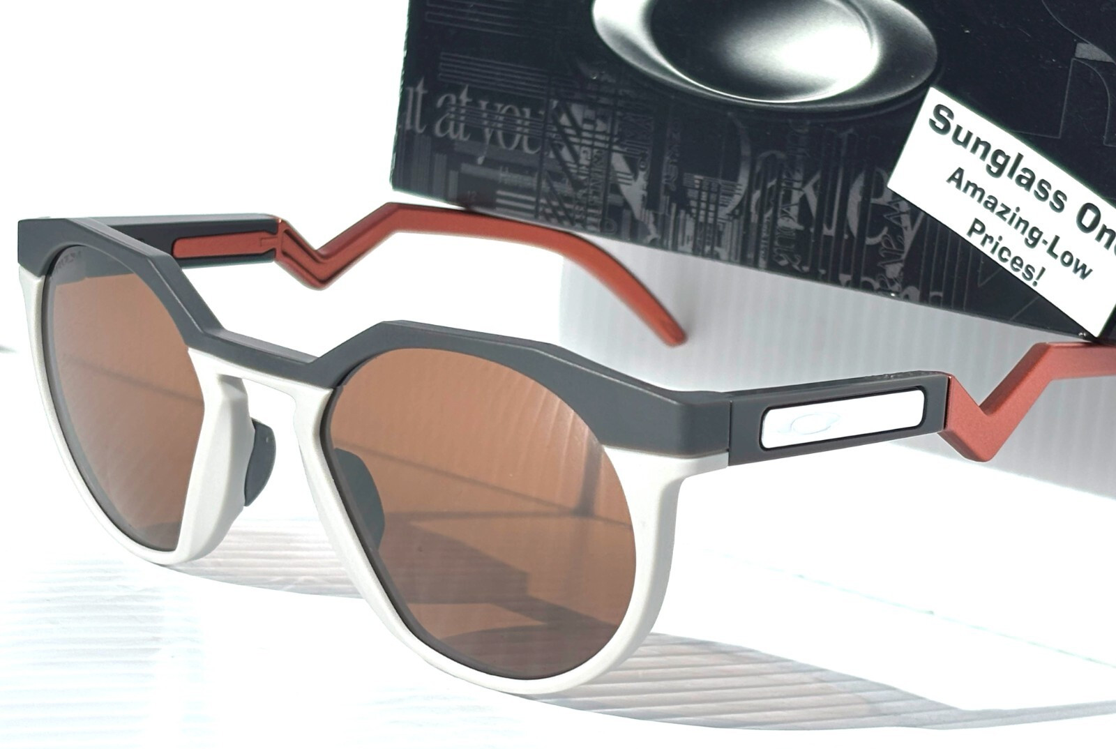 NEW Oakley HSTN Matte Carbon PRIZM Tungsten Brown Lens Sunglass 9242-06
