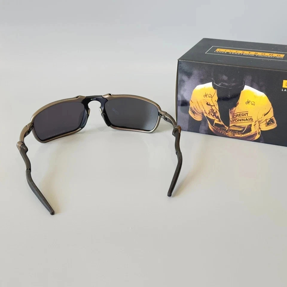 Oakley Badman OO6020 Sunglasses Gun Gray Frame Black Polarized Lens
