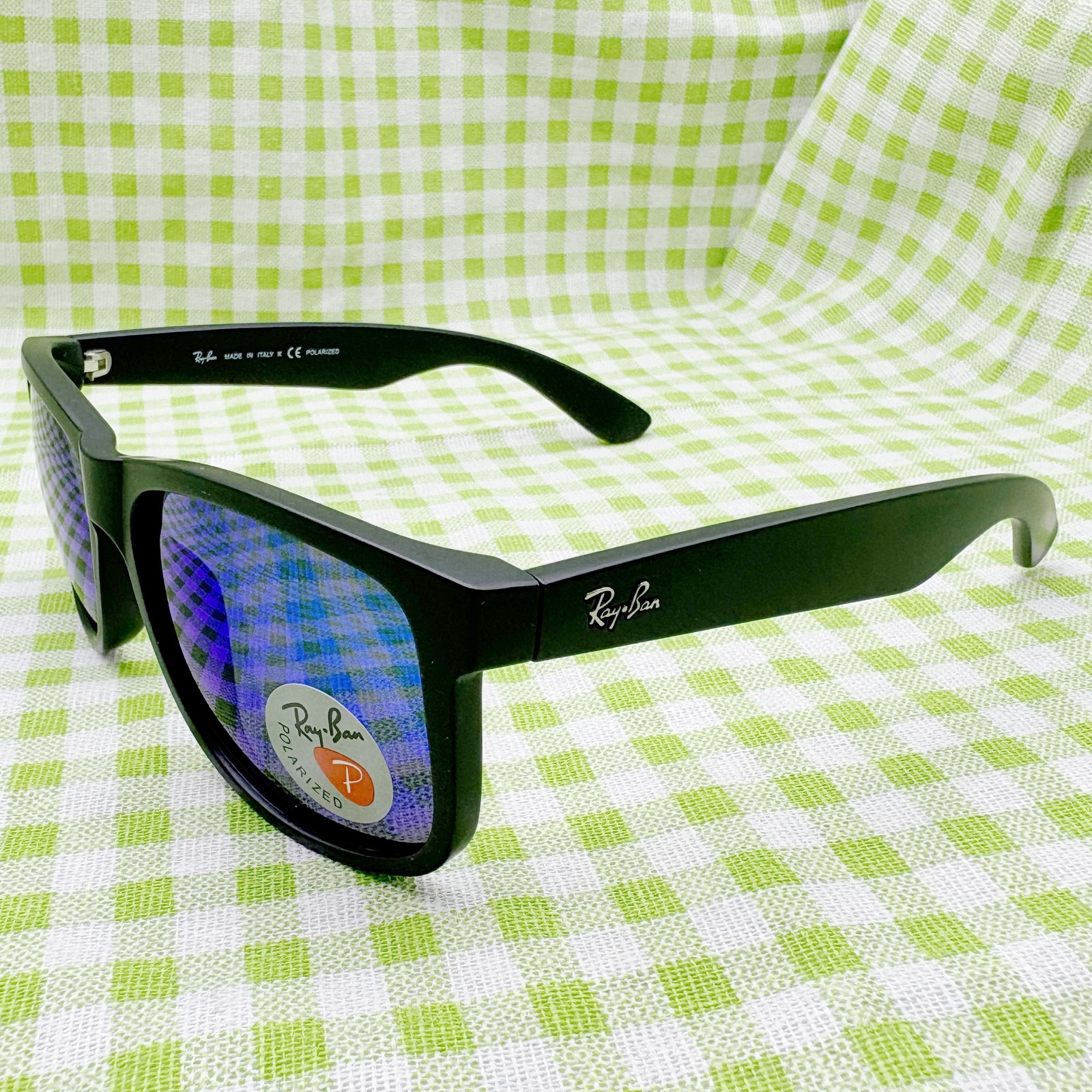 2026 New Ray-Ban Polarized Sunglasses Justin RB4165 622/55 Blue Lens Black Frame