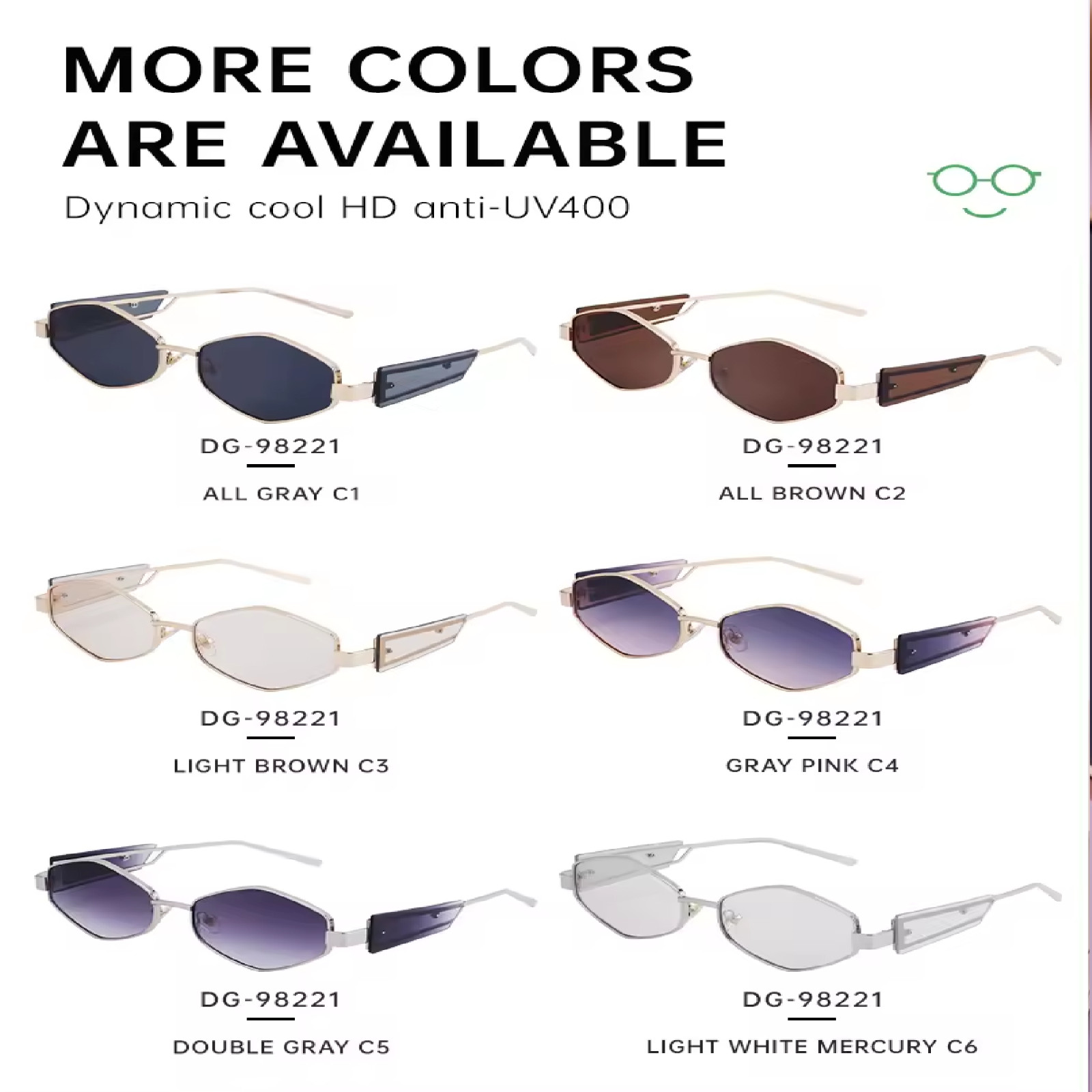 Sunglasses 2025 Fashion Women Diamond Shape Metal Frame Polarized Gradient UV400