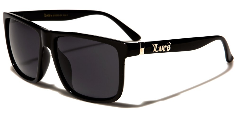 LOCS Flat Top Gangster BLACK Sunglasses Mens Designer Oversized Cholo Shades NEW