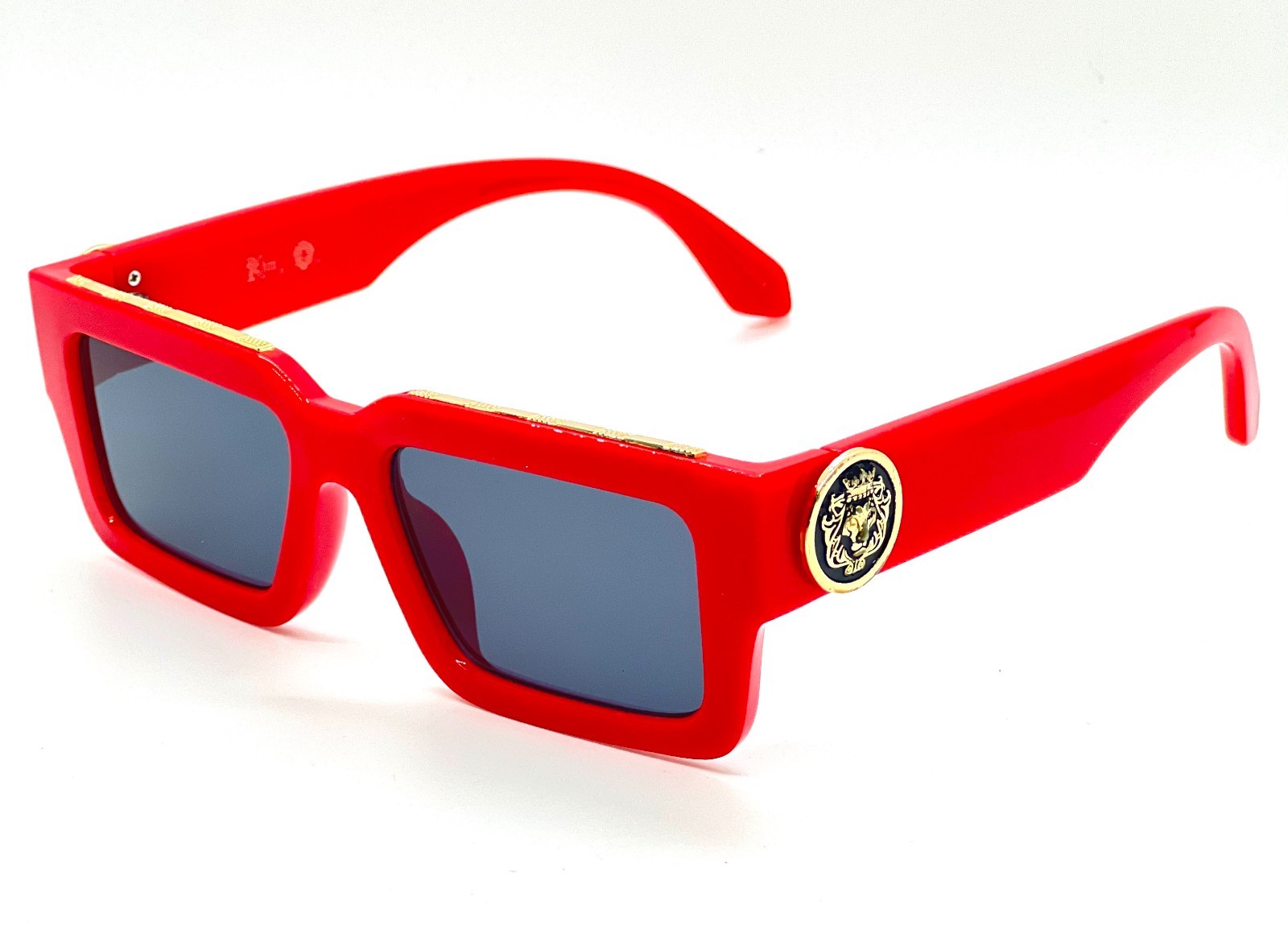 METALLIC OVERSIZED THICK BOLD SQUARE SUNGLASSES RETRO DESIGNER FASHION CLASSIC