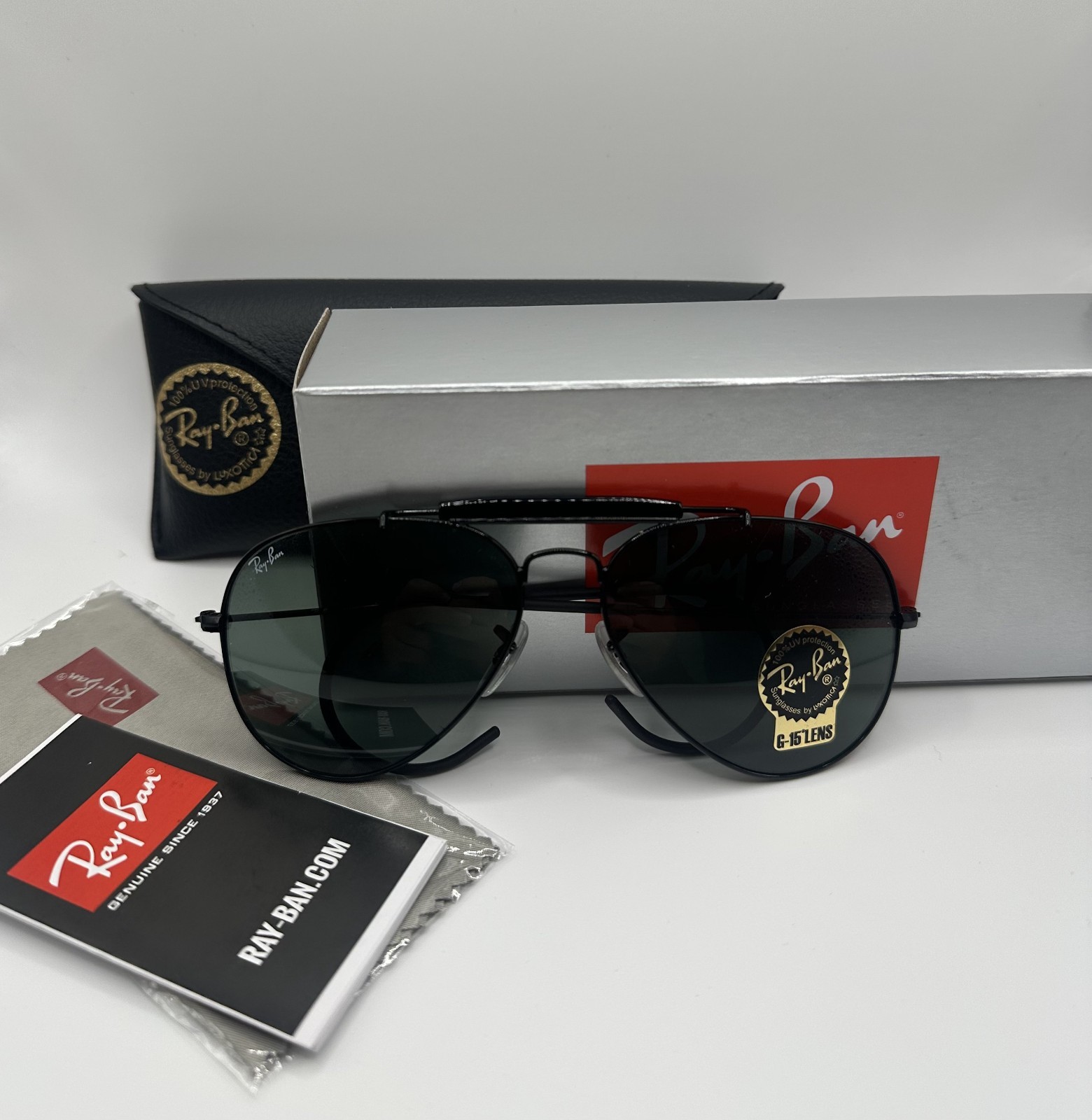 Ray-Ban RB3030 Outdoorsman L9500 58•14 160 Green G-15 Lens 58mm Sunglasses