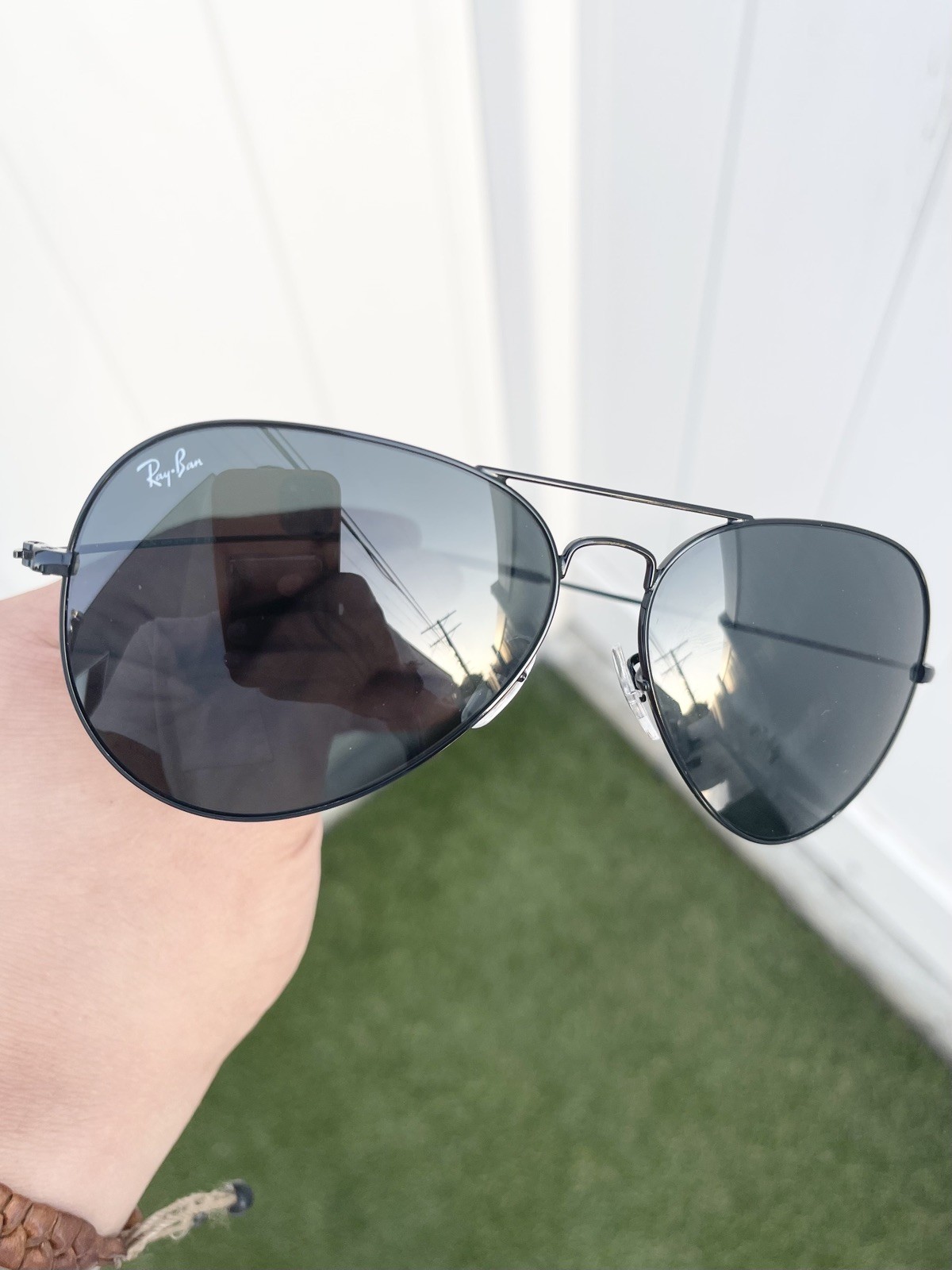 NWT Authentic Ray Ban Large Classic Aviator RB3025 3025 Black Gray Lenses 62/14