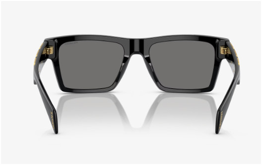 NEW Versace VE4445 GB1/87 Sunglasses 54mm Rectangle Frame Black Gray Smoke Lens
