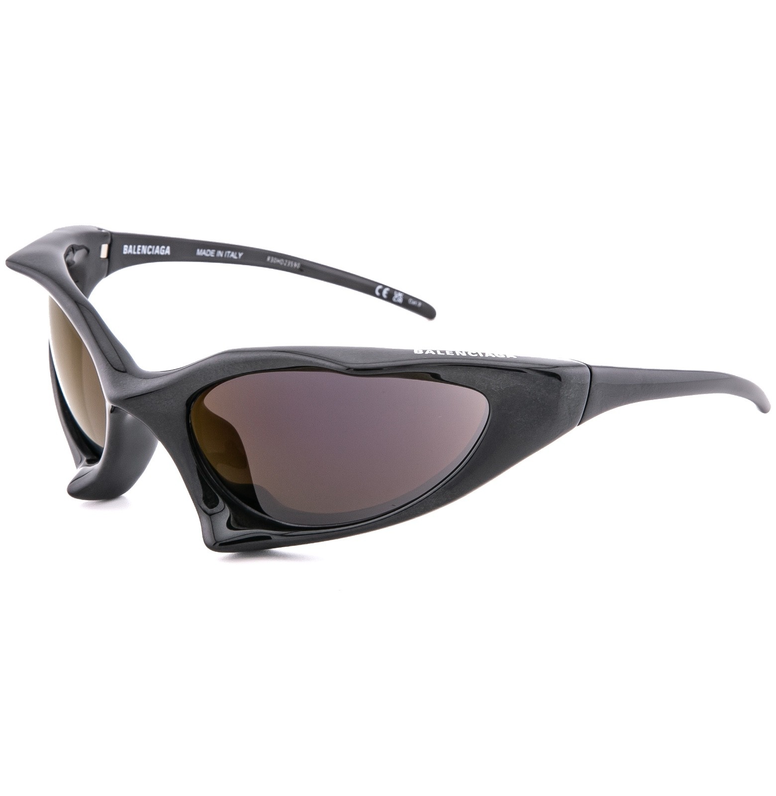 BALENCIAGA BB0352S RUNNER CAT 0352 Gray Purple Angular Mask Unisex Sunglass 005
