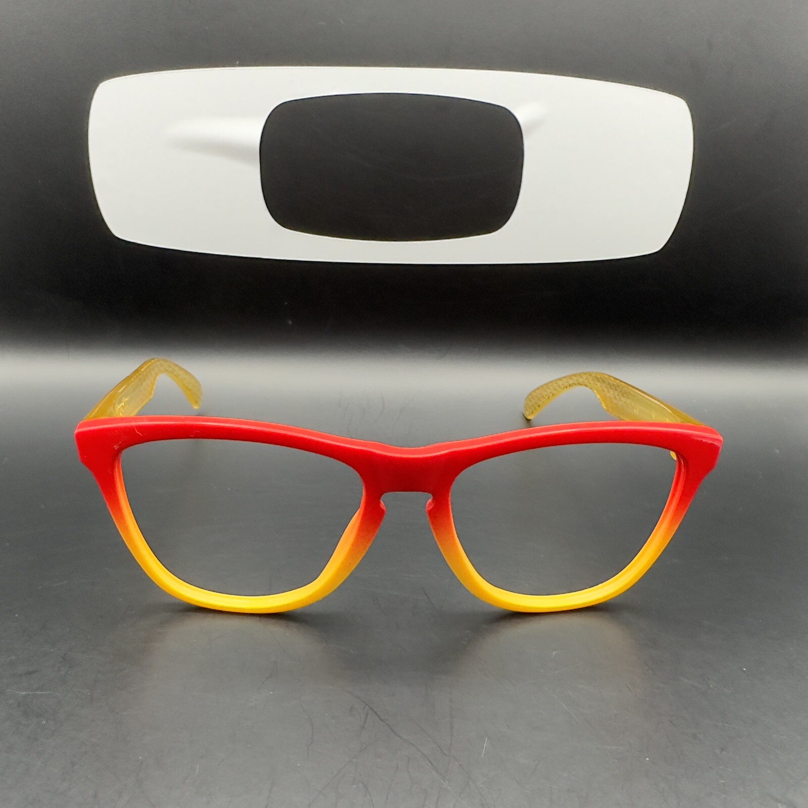 Oakley Frogskin Red/Yellow Fade/Gold Arms Frame