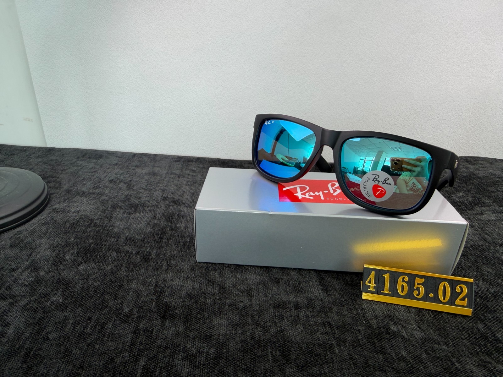 Ray-Ban RB4165 Sunglasses Matte Black Frame Polarized Blue Lens