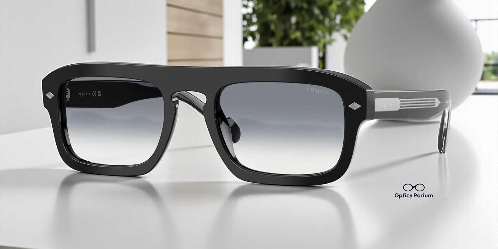 VOGUE VO5620S W44 79 Black Clear Gradient Blue 53 mm Men’s Sunglasses