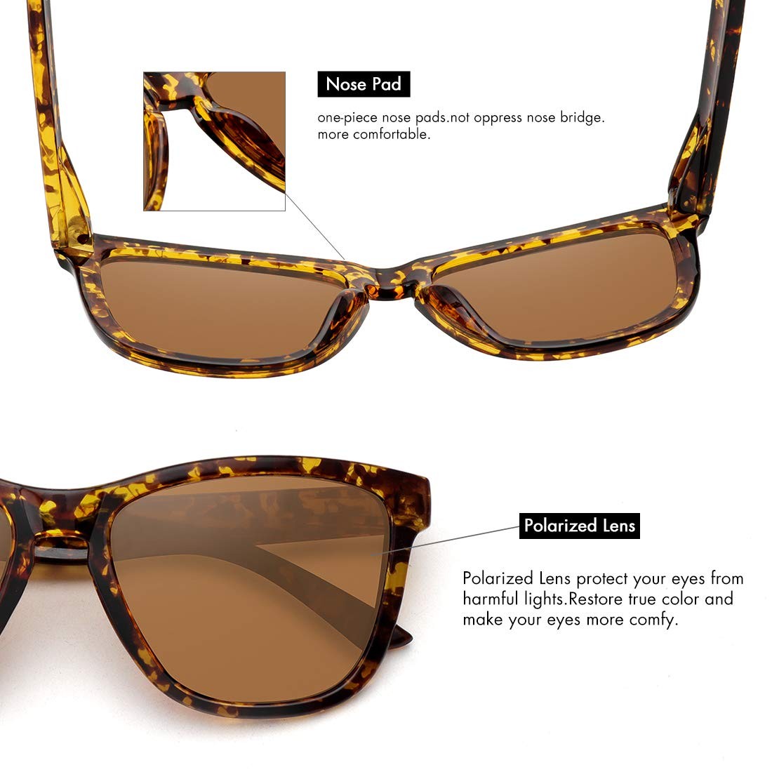 Polarized Sunglasses for Men Women Retro Vintage Classic Designer Style