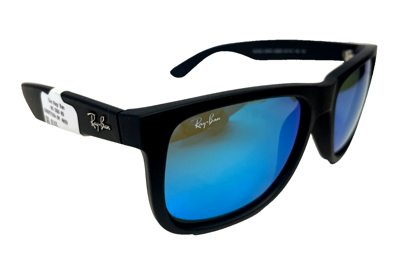 AUTHENTIC RAY BAN RB4165 622/55 BLACK/BLUE MIRROR LENS 55MM