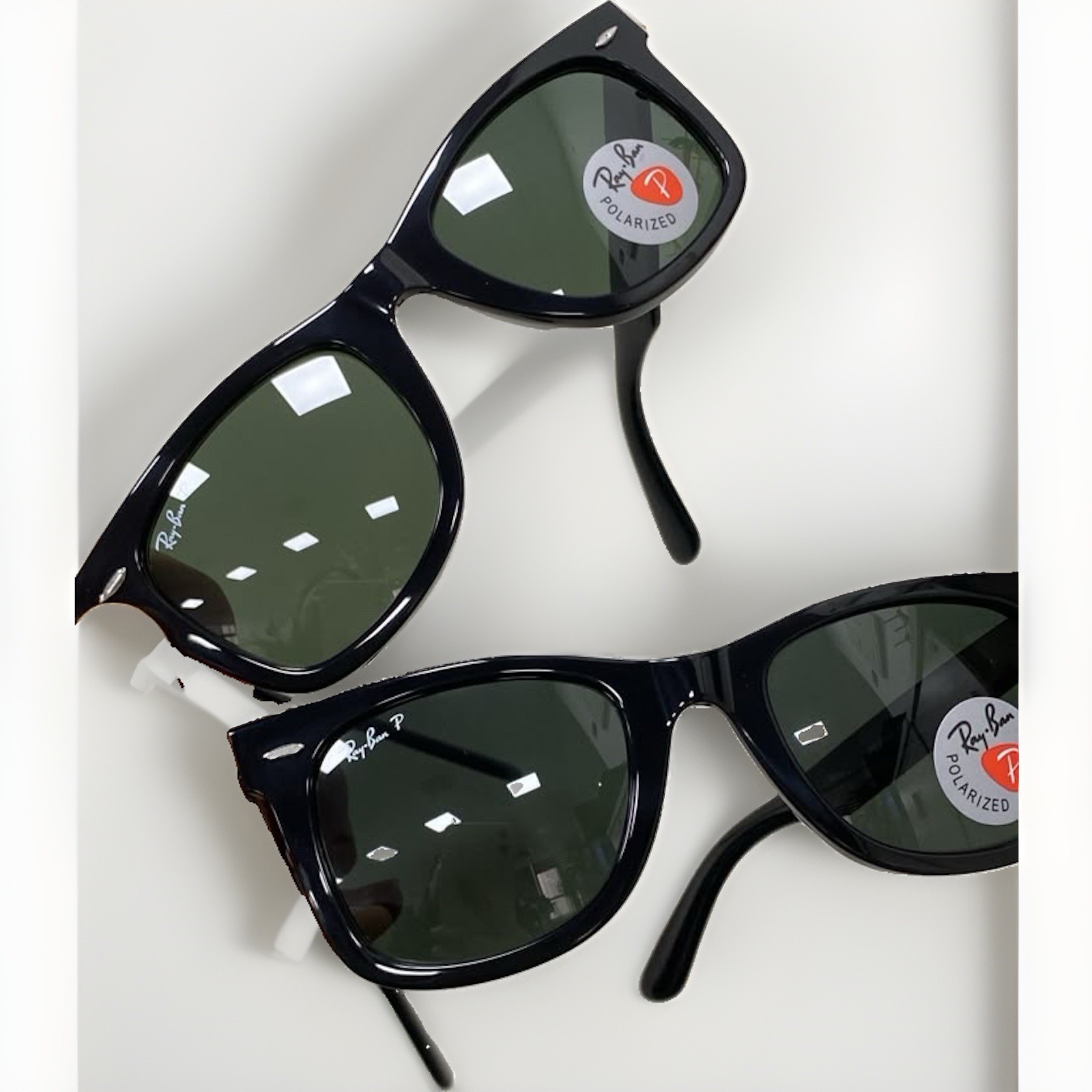 Ray-Ban RB2140 Wayfarer Polarized Sunglasses Black Frame gray Glass Lens