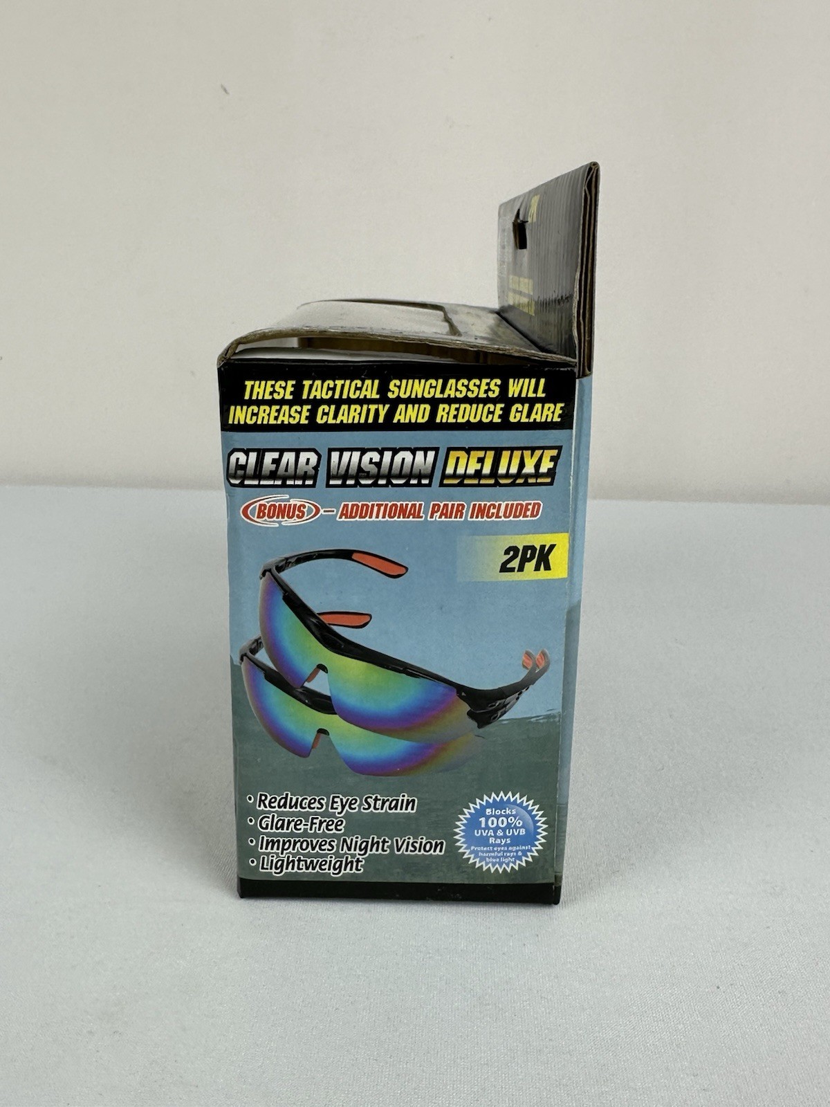 Clear Vision Deluxe Tactical Sunglasses 2PK Protective Bags Original Box NWT