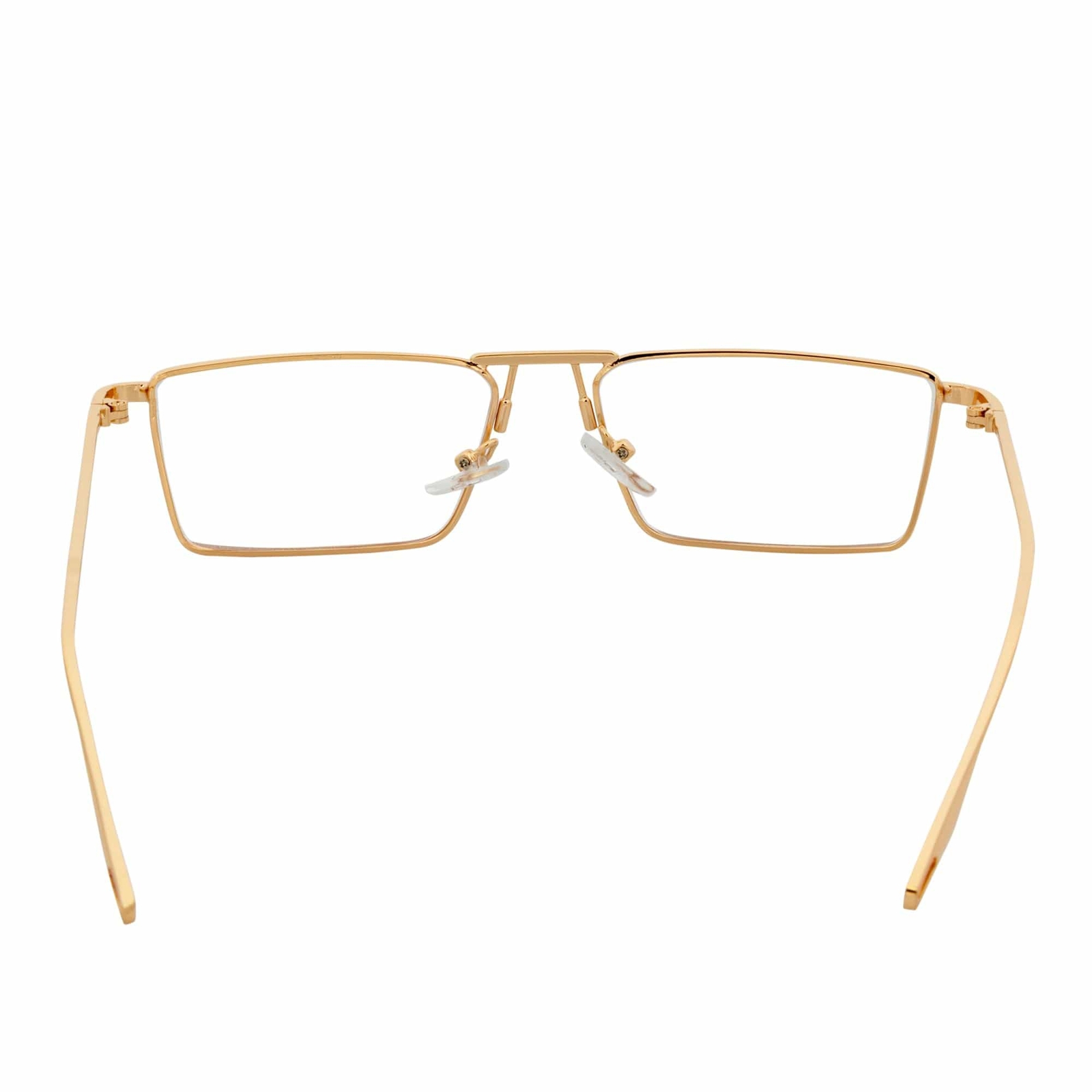 ZUIKO – Small Retro 90s Fashion Metal Rectangle Glasses Gold Clear Blue Light Le