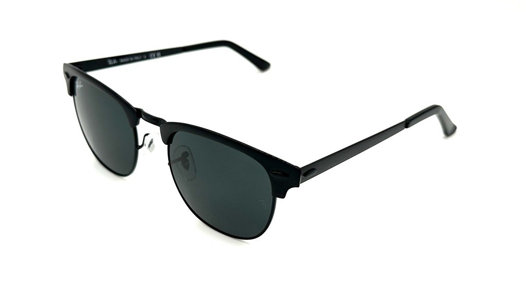 Ray Ban Clubmaster Metal Frame Black/Grey Lenses RB3716 186/R5 Non-Polarized 51m