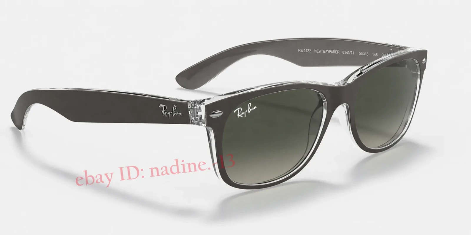 Ray-Ban RB2132 New Wayfarer Classic Sunglasses Grey Gradient Lens UV400 55mm