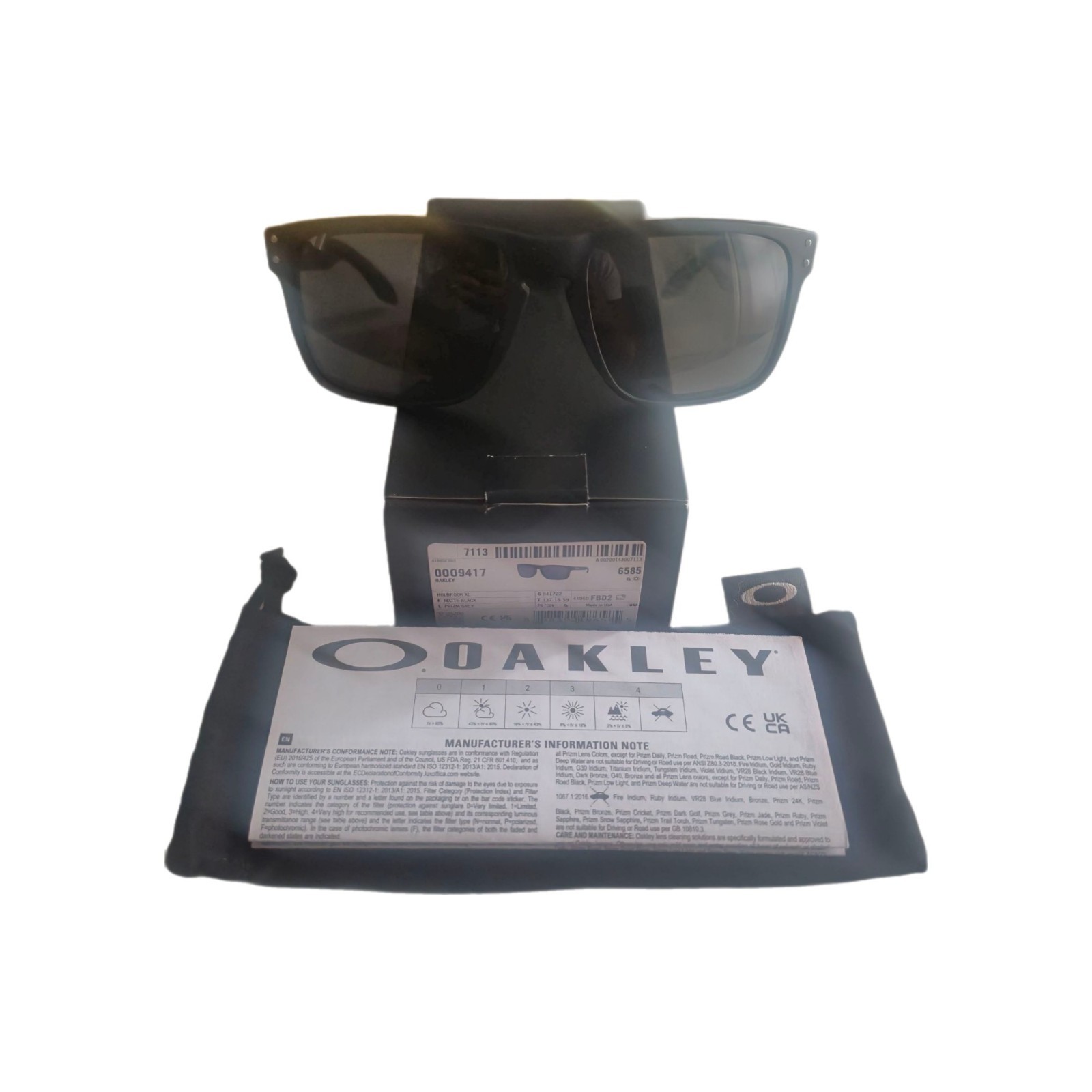 NEW Mens Oakley Holbrook XL Matte Black/Prizm Grey