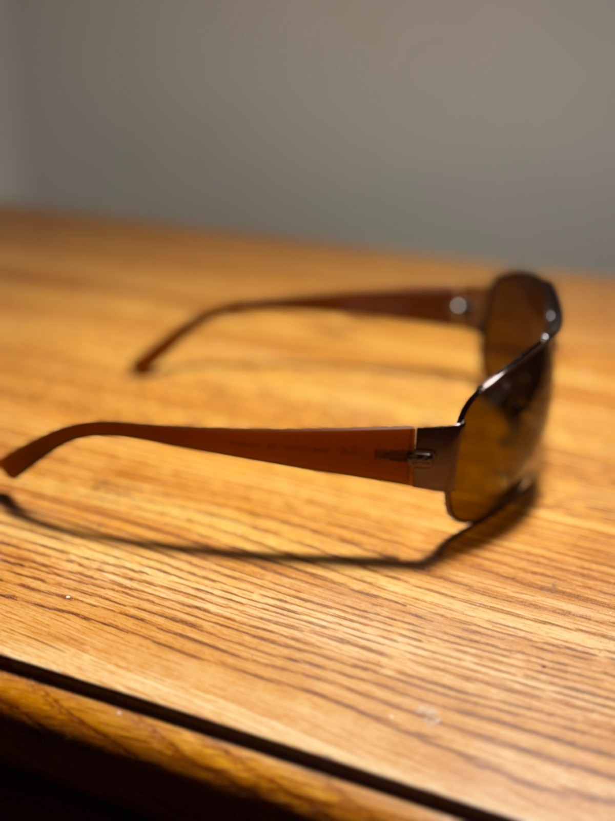 Ray Ban RB 3358 014/57 Brown Polarized Wrap Sunglasses 63-15mm