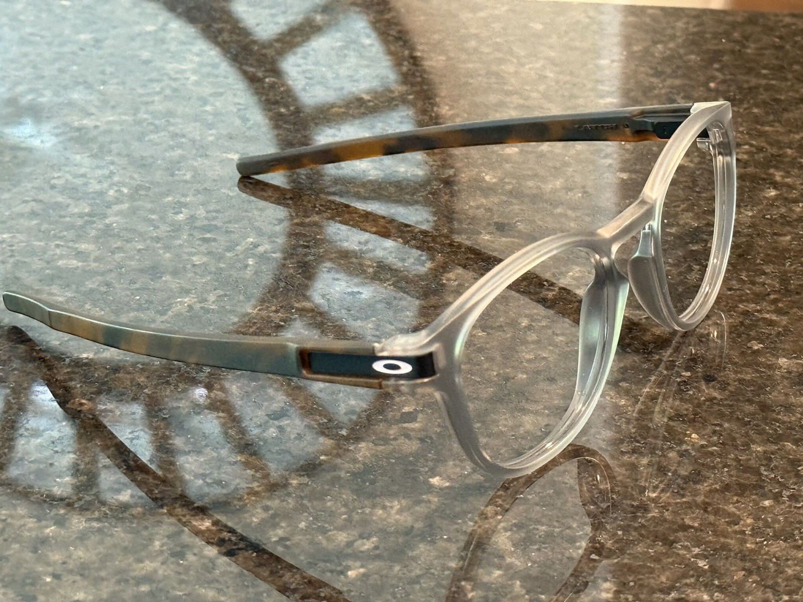 Custom Oakley Latch Sunglasses Matte Smoke Center Frame / TORTOISE Arms 53mm