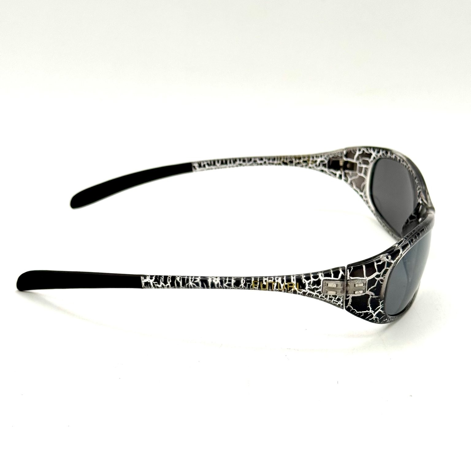 FUTURI Sunglasses Men’s Black White Pattern Sport Wrap UV Protection Shades