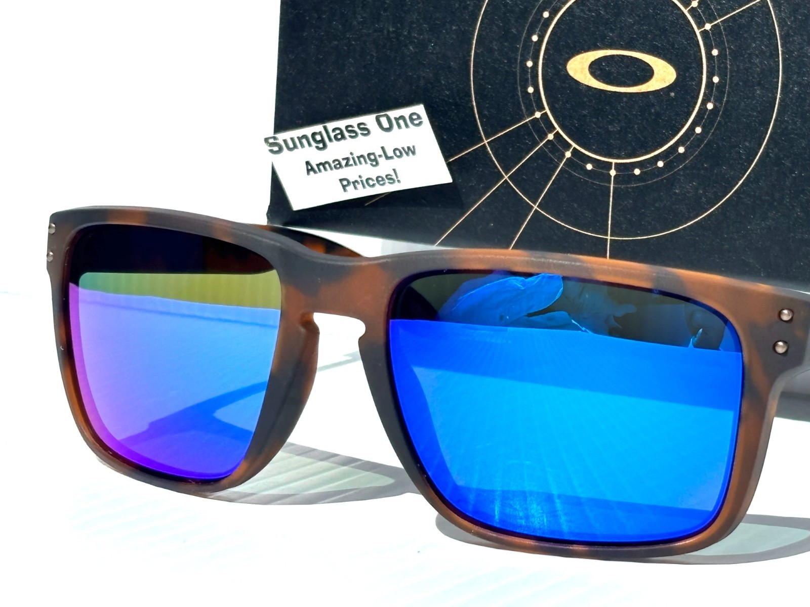 NEW Oakley HOLBROOK XL Matte Tortoise POLARIZED Galaxy Blue Sunglass 9417-02