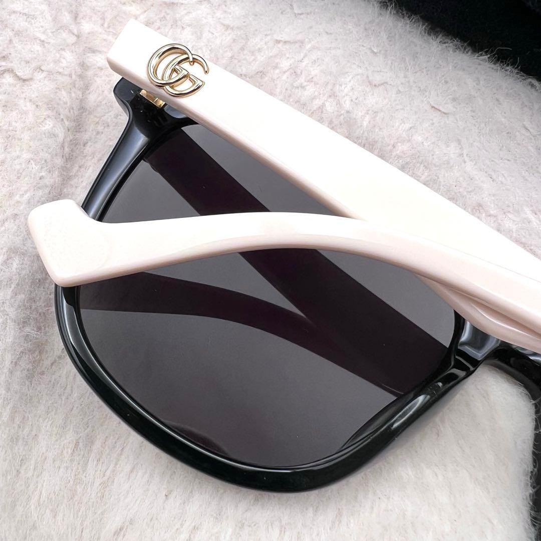 Excellent GUCCI GG1001SK Sunglasses Glasses Black × Ivory